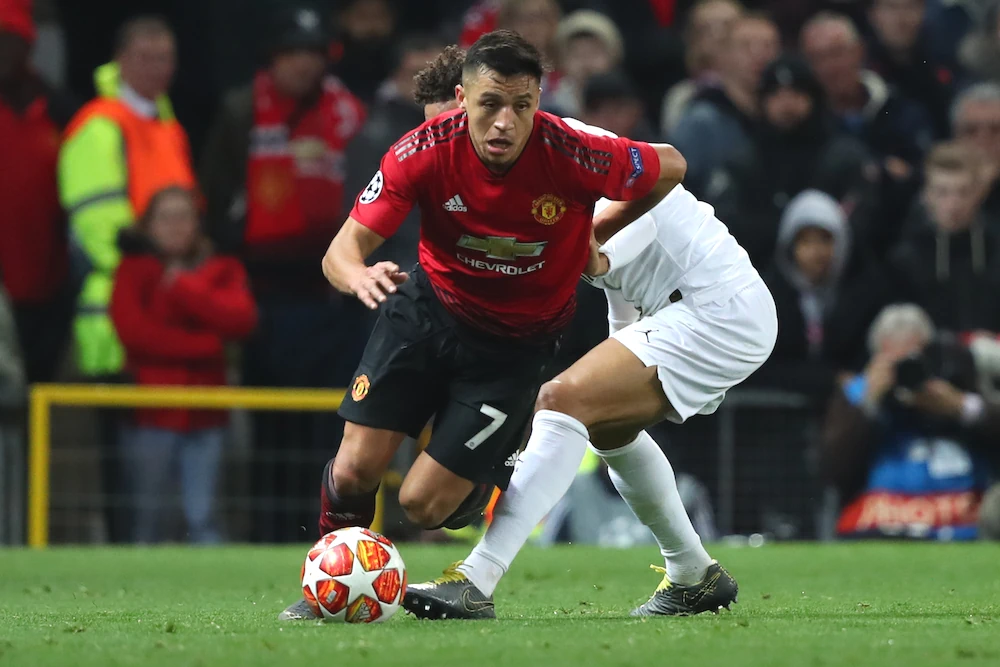 Alexis Sanchez terwijl hij voor Manchester United speelde