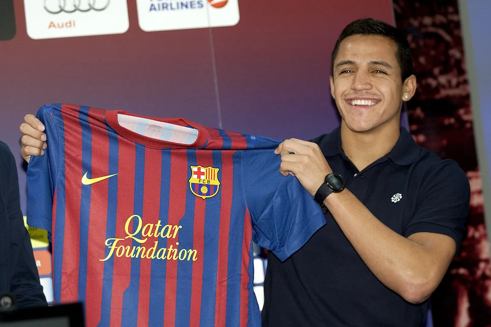 Alexis Sanchez toen hij net bij Barcelona had getekend