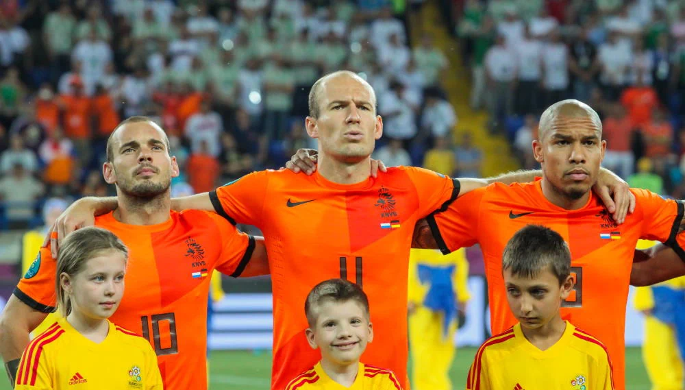 Wesley Sneijder, Arjen Robben en Nigel de Jong