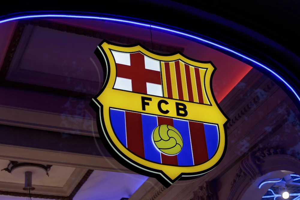 FC Barcelona-logo buiten de officiële clubwinkel