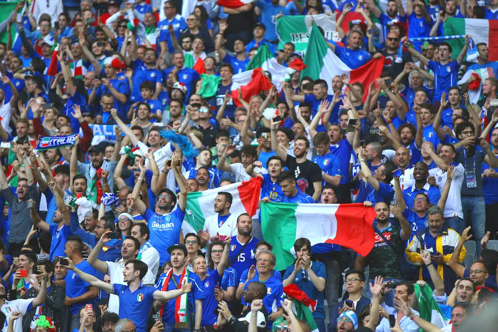 Italiaanse fans bij een wedstrijd