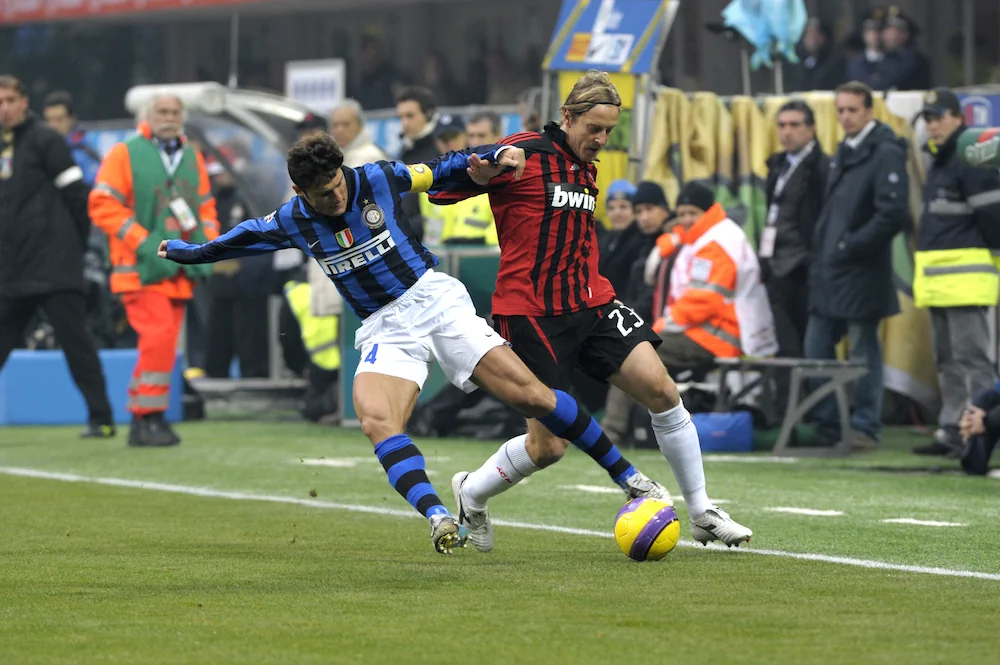 Massimo Ambrosini (Milan) en Javier Zanetti (Inter)