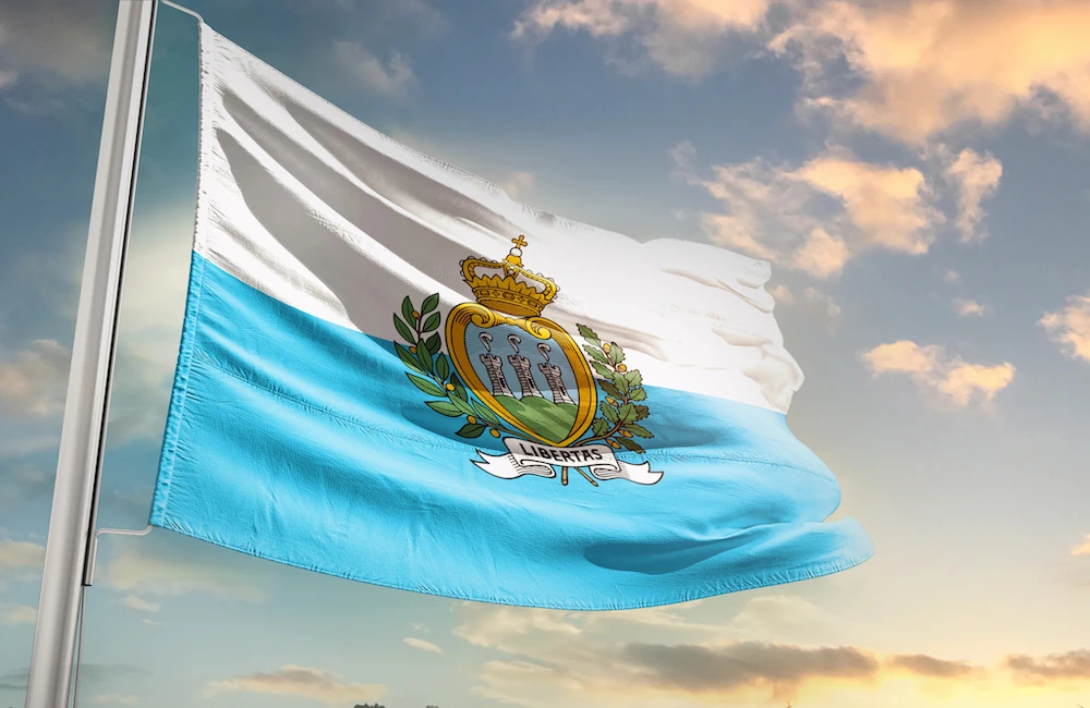 Vlag van San Marino op wedstrijddag