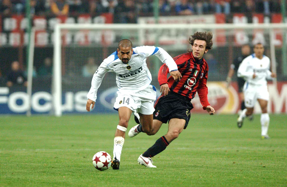 Juan Sebastián Verón (Inter) en Andrea Pirlo (Milan)